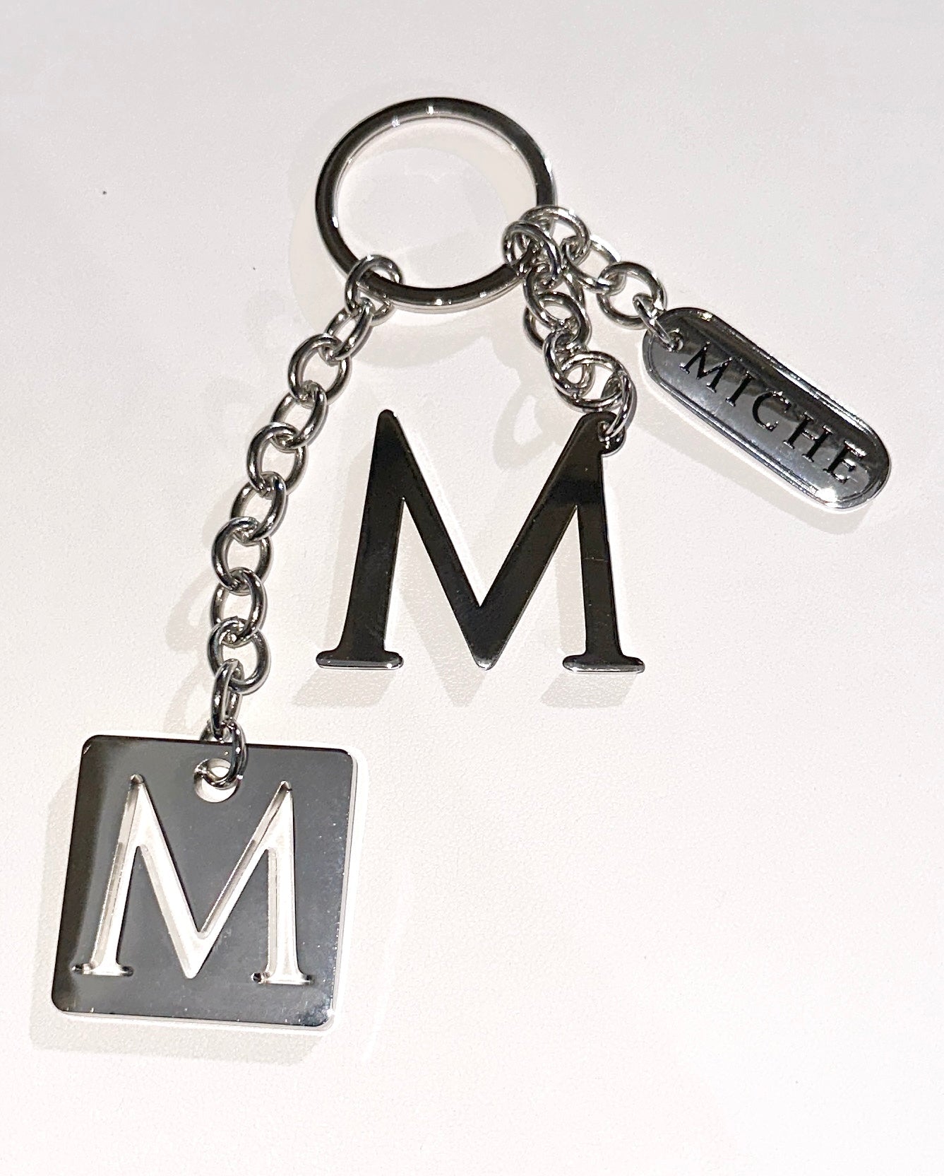 Silver "M" Keychain Gold